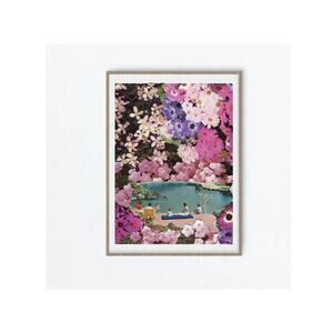 Floral Poolside Collage Fine Art Print – 12x16 Modern Vintage Wall Art Poster